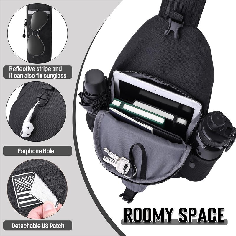 Deyace Mens Sling Bag, Water-Resistant Large Shoulder Bag Small Single Strap Backpack Cross body Bag for Men - Image 4